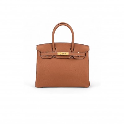 HERMÈS MASTER BIRKIN 30 TOGO LEATHER GOLDEN BROWN GOLD BUCKLE BAG 5375750663 (30*23*15cm)